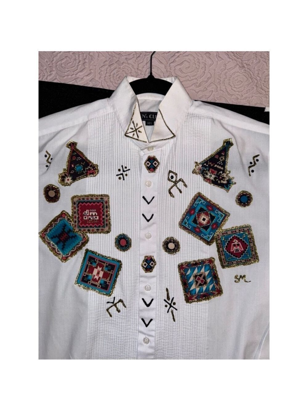 A white shirt. Mens size 14 1/2. Poly-cotton Korea decorated for what? ￼ - Picture 4 of 15